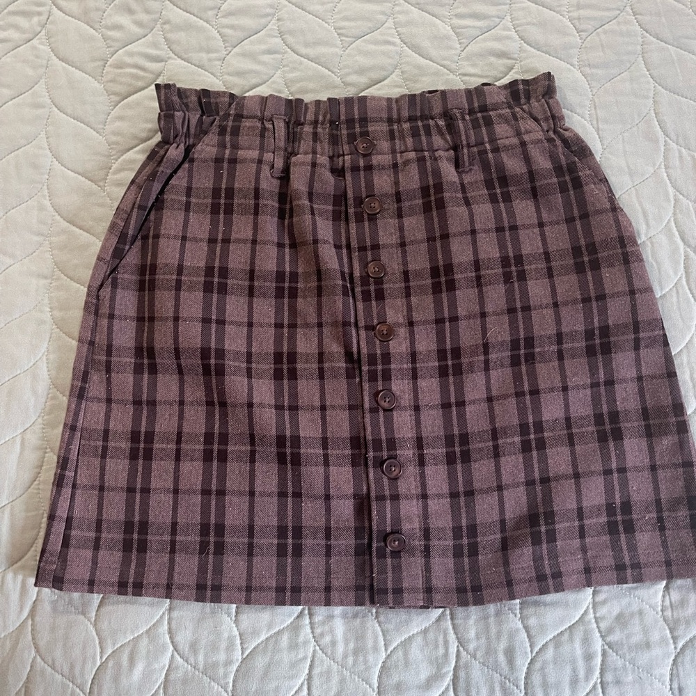 Jolt Black & Gray Plaid Skirt